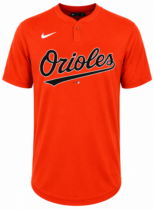 BALTIMORE ORIOLES NY83-89L-OLE-J82 Y/SS 1-BUTTON HENLEY TEAM ORANGE