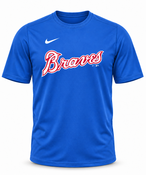 ATLANTA BRAVES 1974 NY23-4EW-ATB-00S Y/SS SYNTHETIC TEE RUSH BLUE